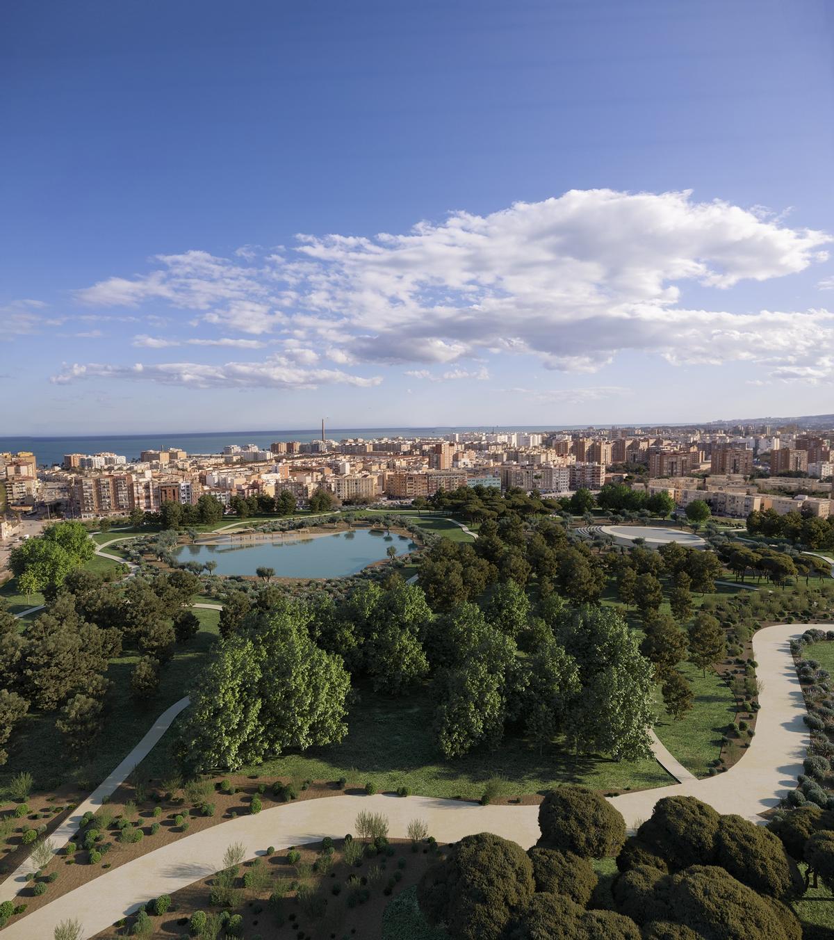 Una de las últimas infografías del proyecto de bosque urbano de Repsol.