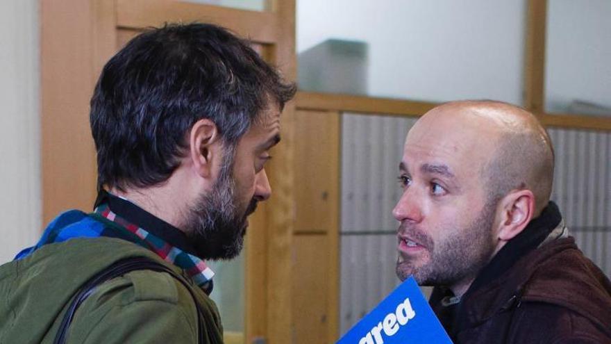 Xulio Ferreiro y Luís Villares en el plenario de enero.