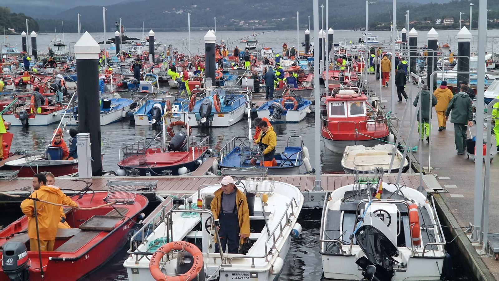 Así es el día a día en el puerto y la lonja de O Testal (Noia), donde cada vez se dan cita más mariscadores arousanos.