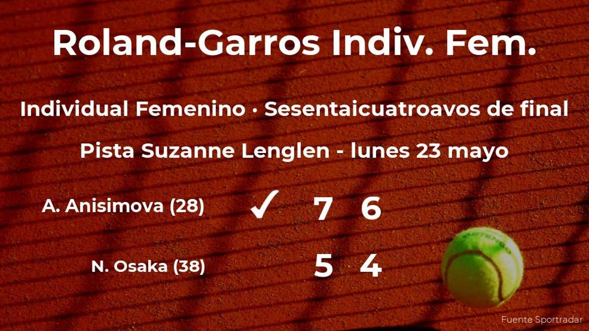 Amanda Anisimova estará en los treintaidosavos de final de Roland-Garros
