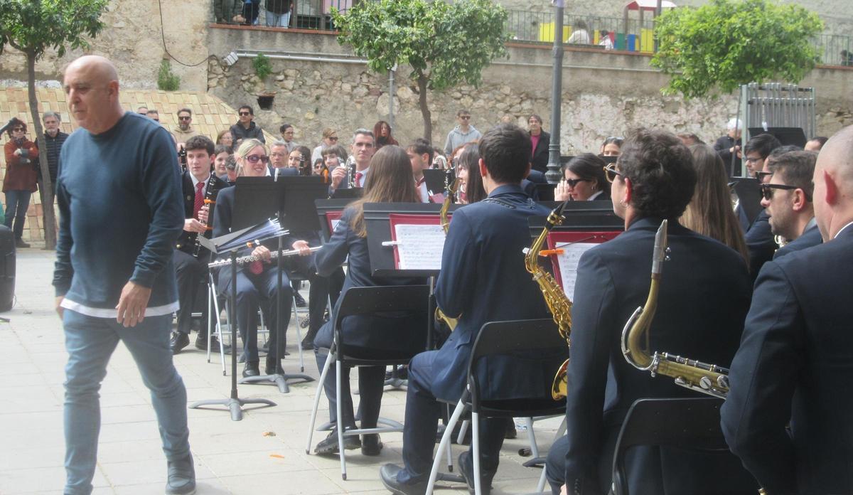 El compositor Manuel Morcillo durante una reciente actuación en Burjassot.