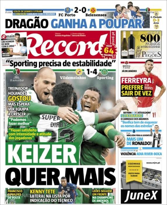 Portada RECORD 25 noviembre 2018