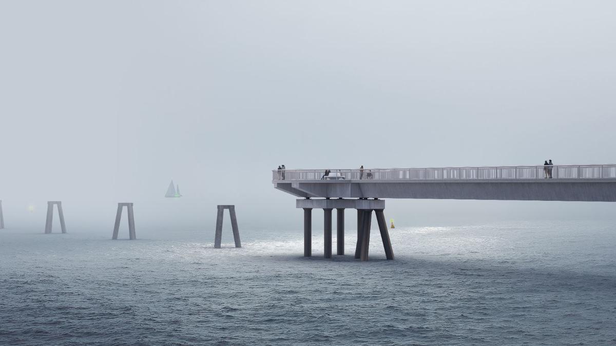 Recreación de la fase marítima del Pantalán del Port de Sagunt.
