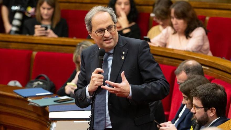 Quim Torra, en la sesión de control de este miércoles.