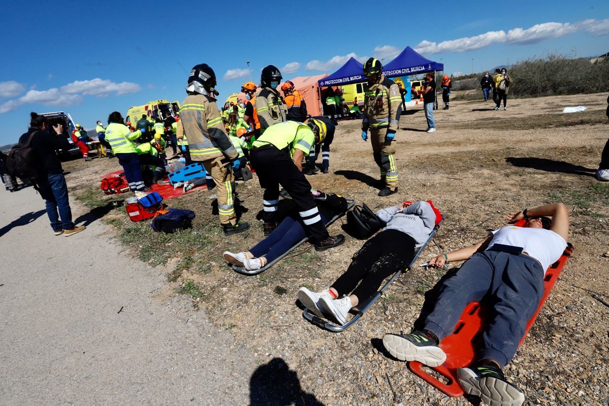 Así ha sido el simulacro de accidente aéreo en Murcia