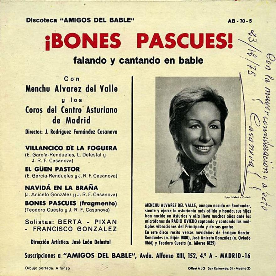 Contraportada y portada del disco “¡Bones Pascues!”, que tuvo la dirección artística de José León Delestal.