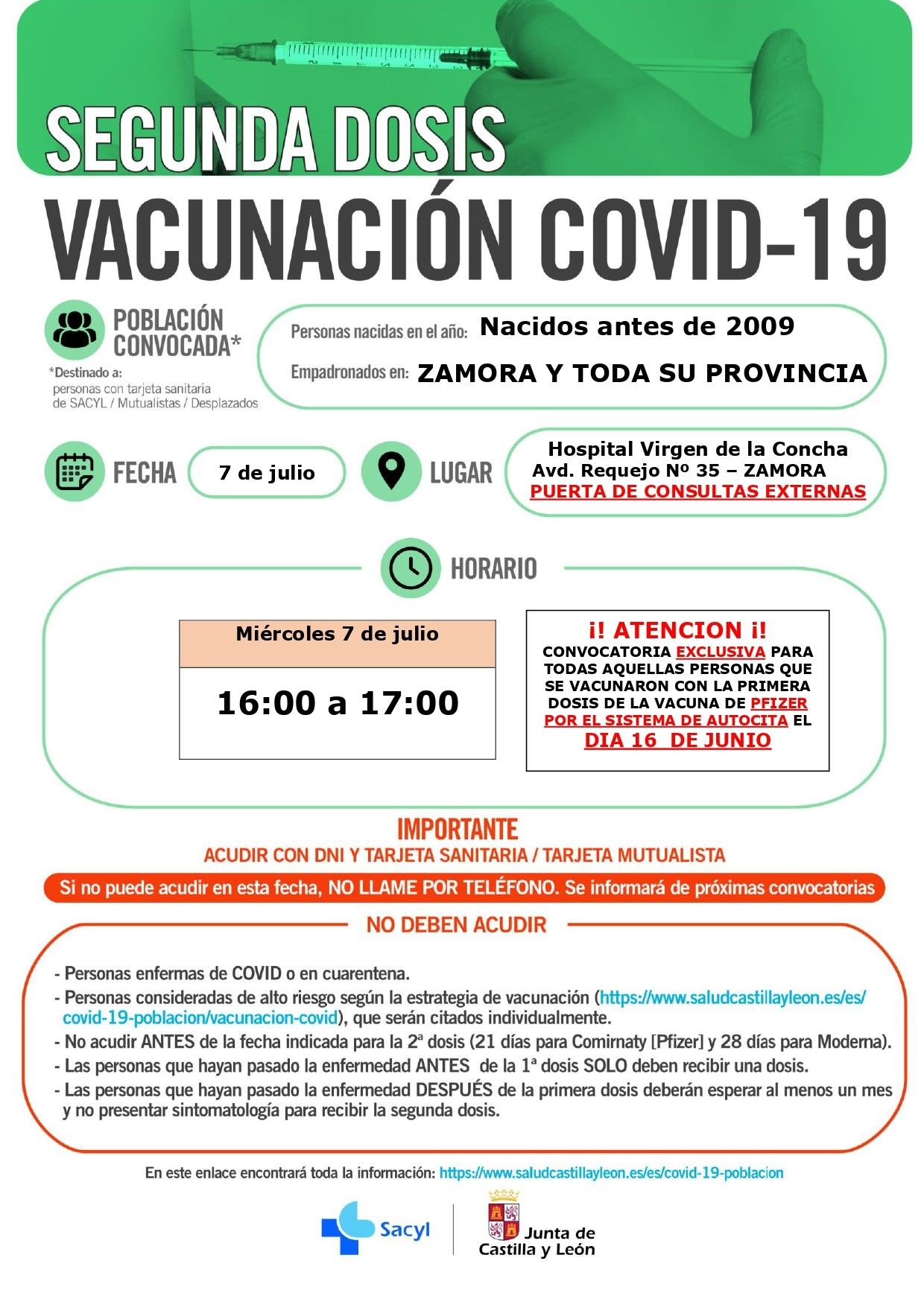 Cartel vacunación oficial.