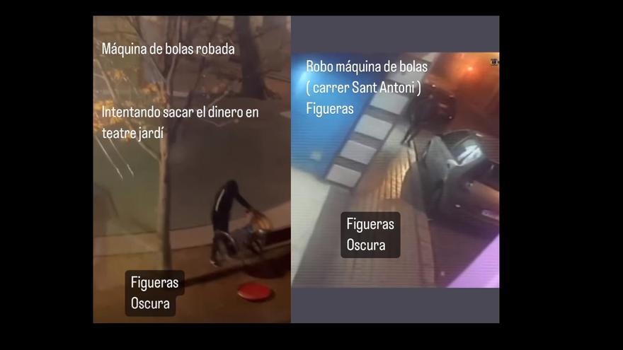 VÍDEO | Roben una màquina de boles i intenten sostreure els diners a Figueres