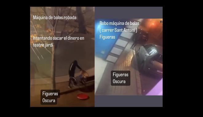 VÍDEO | Roben una màquina de boles i intenten sostreure els diners a Figueres.