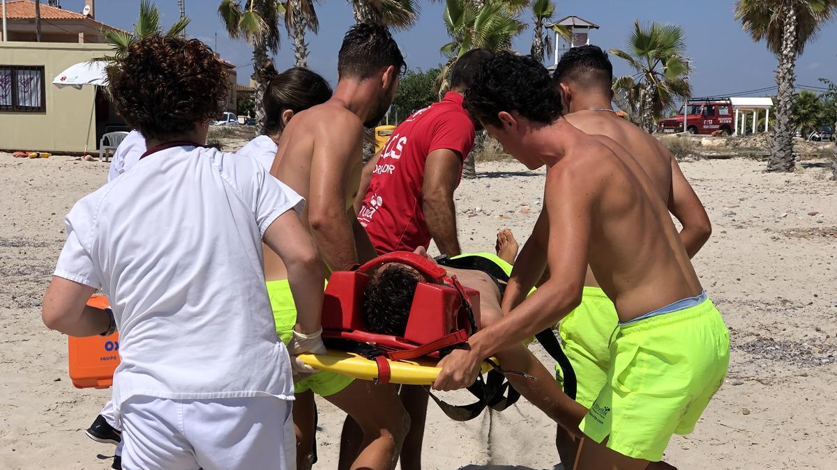 Imagen de archivo de un simulacro de emergencias en las playas de Almassora.