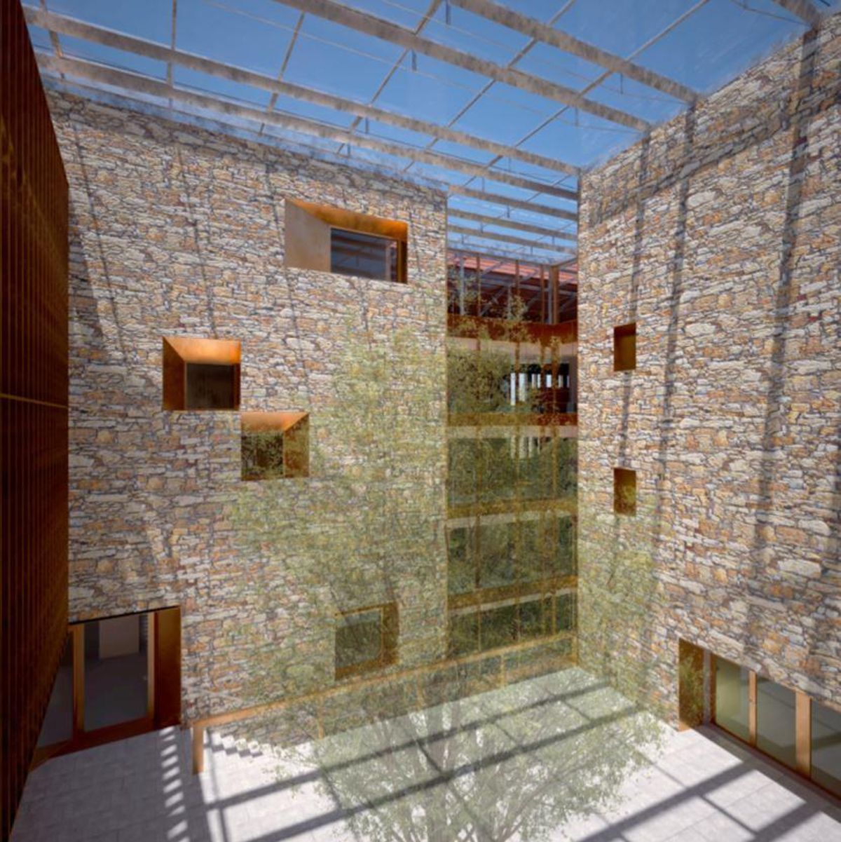 Recreació del pati interior de l'edifici nou
