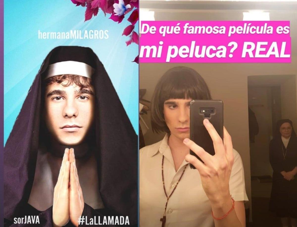 Javier Calvo, caracterizado para su propia obra musical