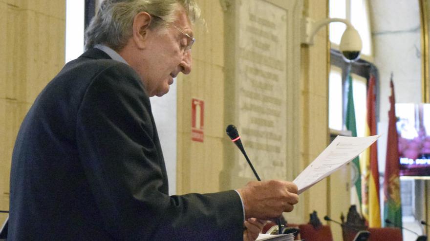 Fulgencio Alcaraz durante su intervención en la Comisión de Art Natura en el Ayuntamiento.
