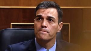 El presidente del Gobierno, Pedro Sánchez, en el Congreso.