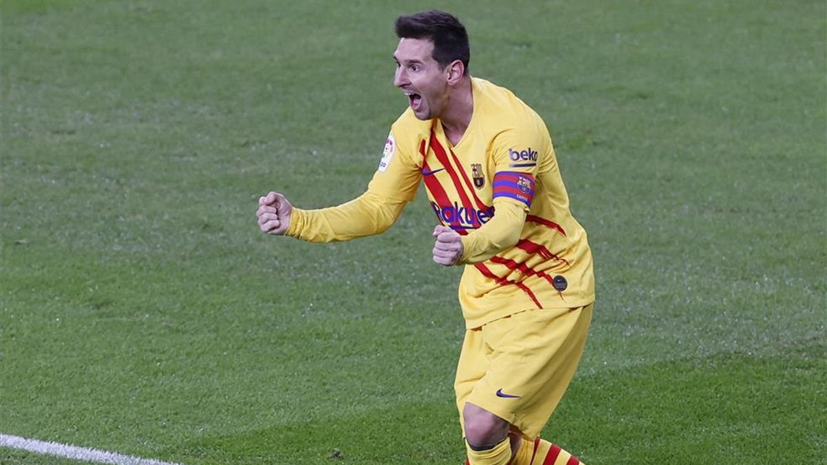 Messi, otra vez feliz sobre el terreno de juego