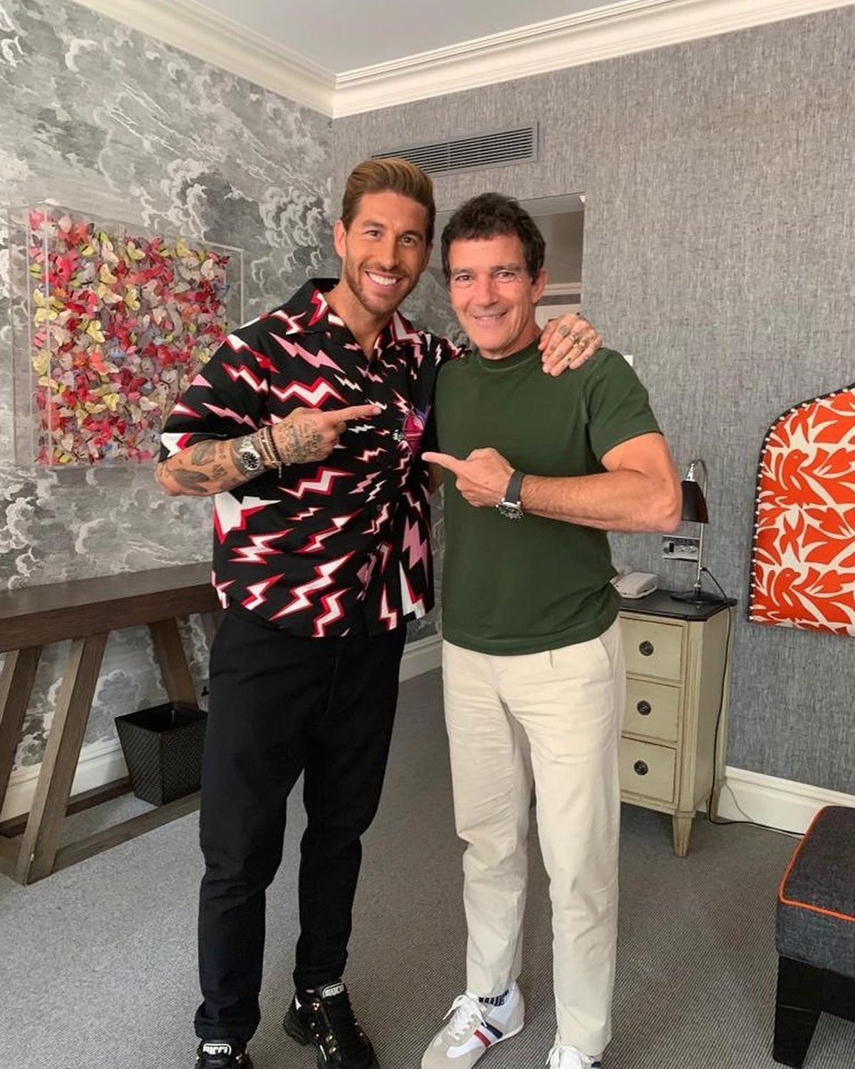 Sergio Ramos y Antonio Banderas en Londres. Instagram @sergioramos