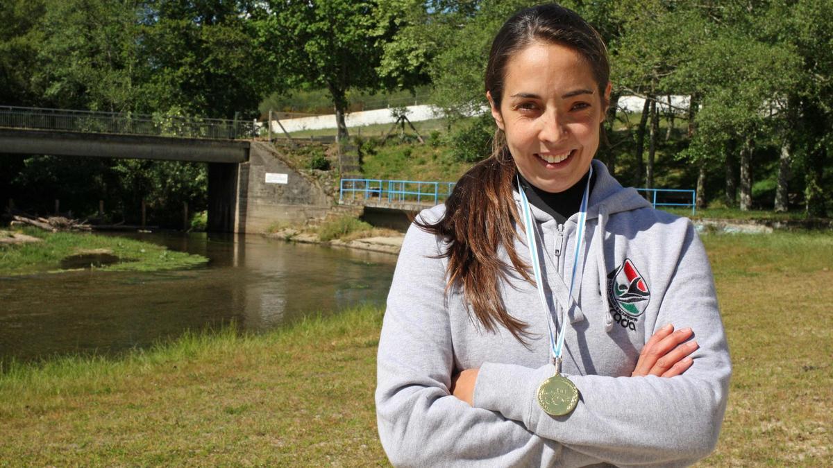 Adriana Rozados, en una imagen de archivo en la playa fluvial