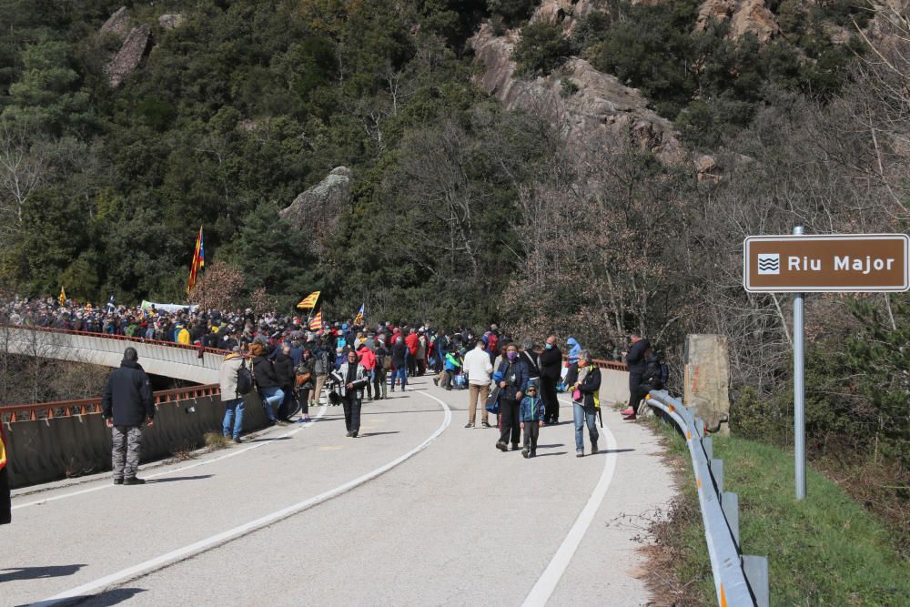 Concentració a Albanyà per demanar la reobertura de la circulació entre França i Espanya