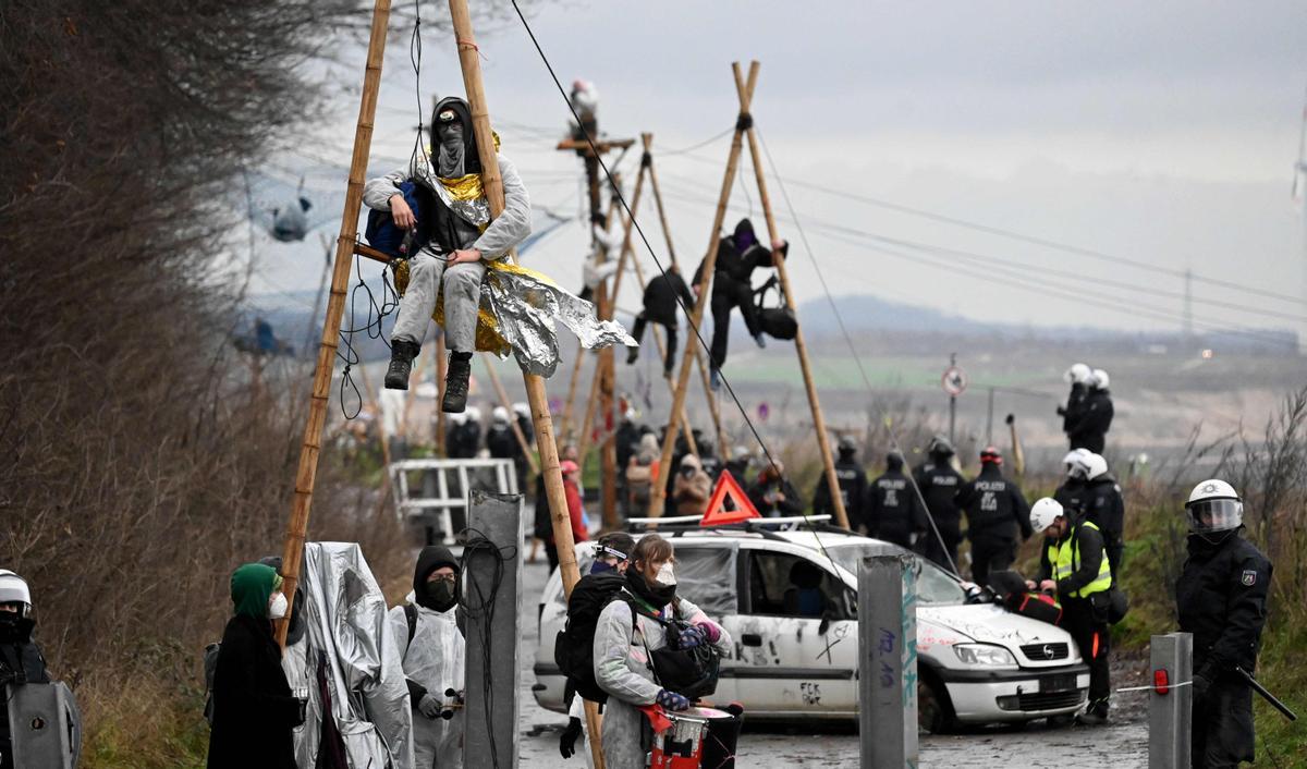 Protesta contra una mina de carbón en Alemania