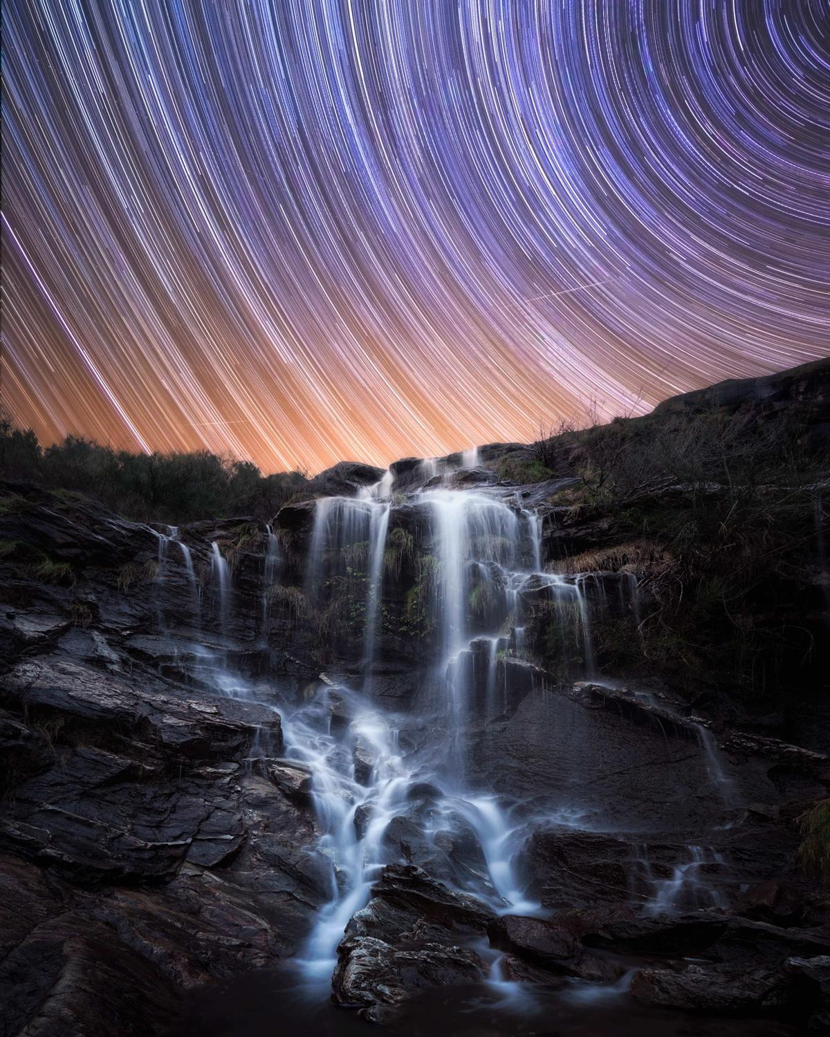 Fotografía circumpolar tomada en los Muíños do Folón e do Picón por Borja Rial.