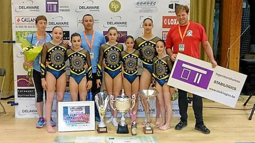 Les gimnastes de l&#039;Egiba que van competir a Keerbergen, a Bèlgica