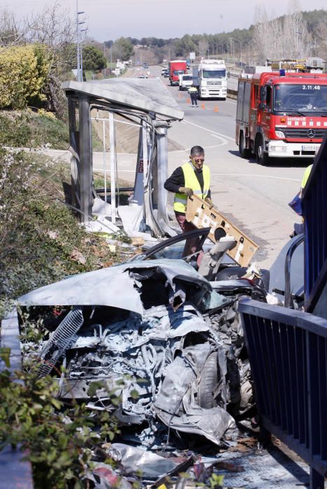 Accident de trànsit a la C-66 a Palol de Revardit