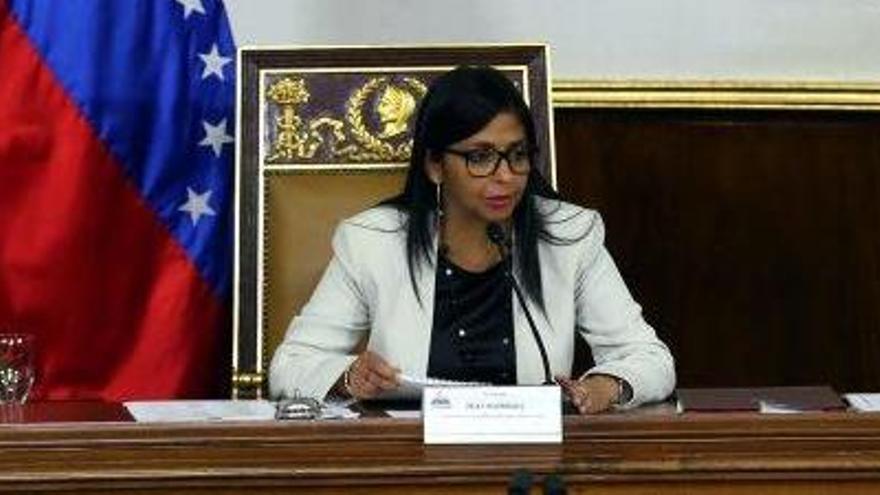 La presidenta de la Constituent, Delcy Rodríguez, en plena sessió
