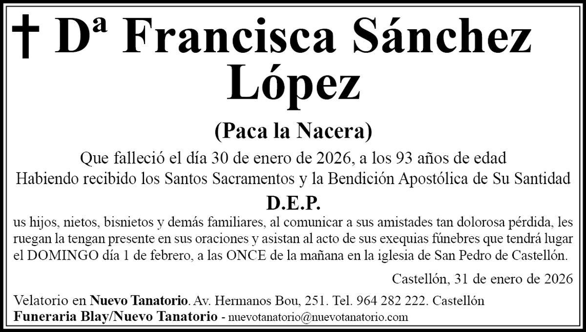 Dª Francisca Sánchez López