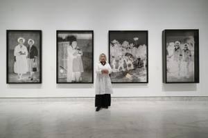 Carmen Calvo en el Museu Picasso.