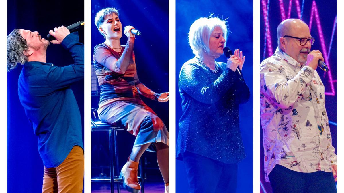 De izquierda a derecha Paco Navarro, Pilar Soria, Francesca Marí y José Rovira, durante sus actuaciones.