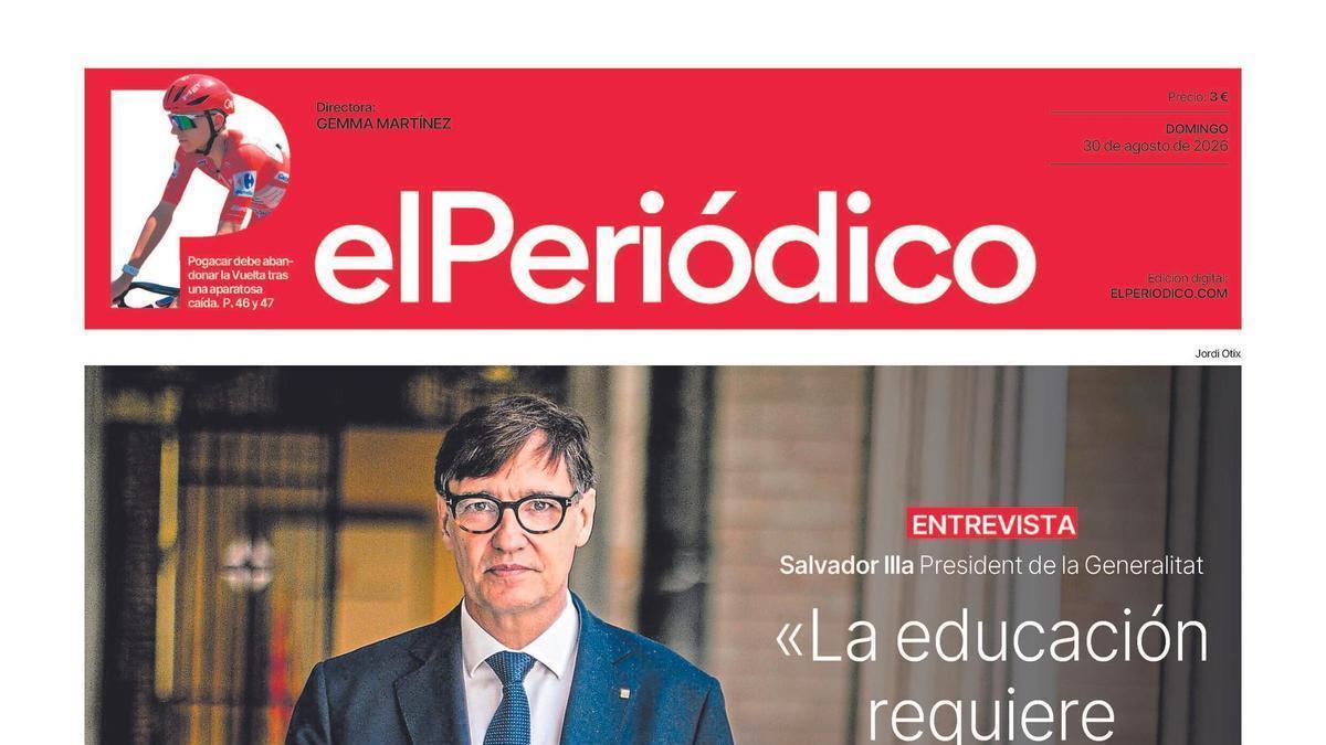 La portada de EL PERIÓDICO del 29 de agosto de 2026