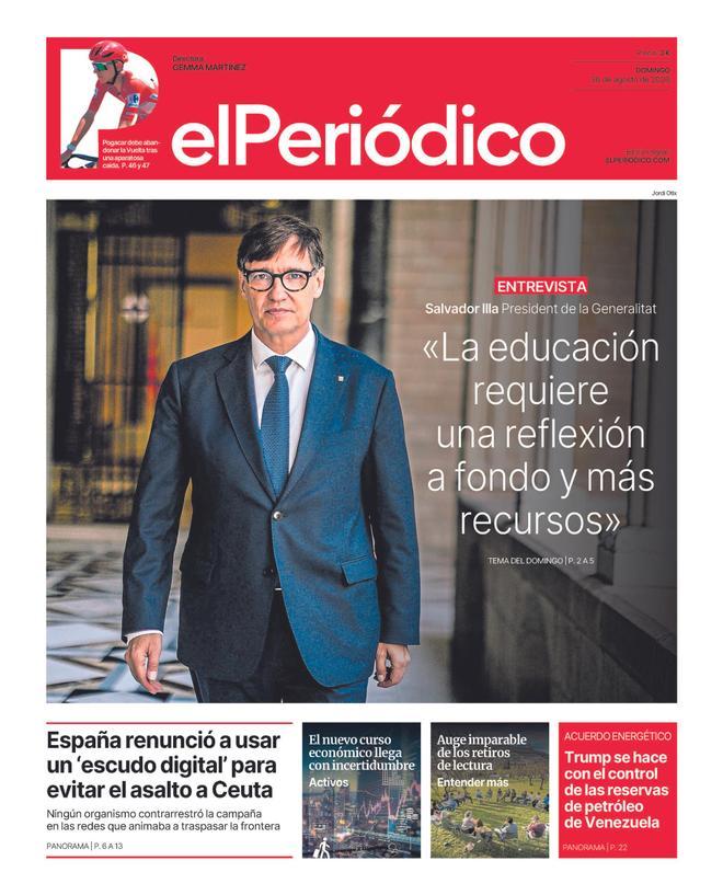 La portada de EL PERIÓDICO del 30 de agosto de 2026