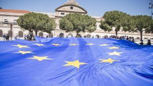 Día de Europa celebración . Bandera