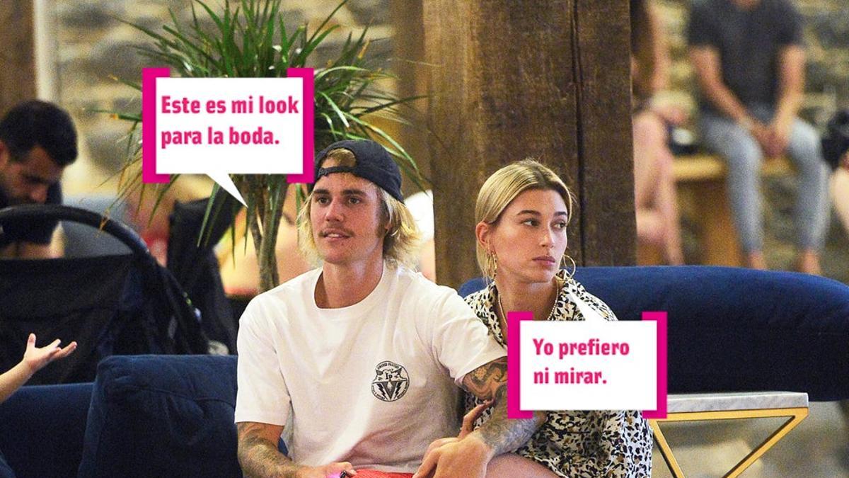 Justin Bieber acaricia la pierna de Hailey Baldwin