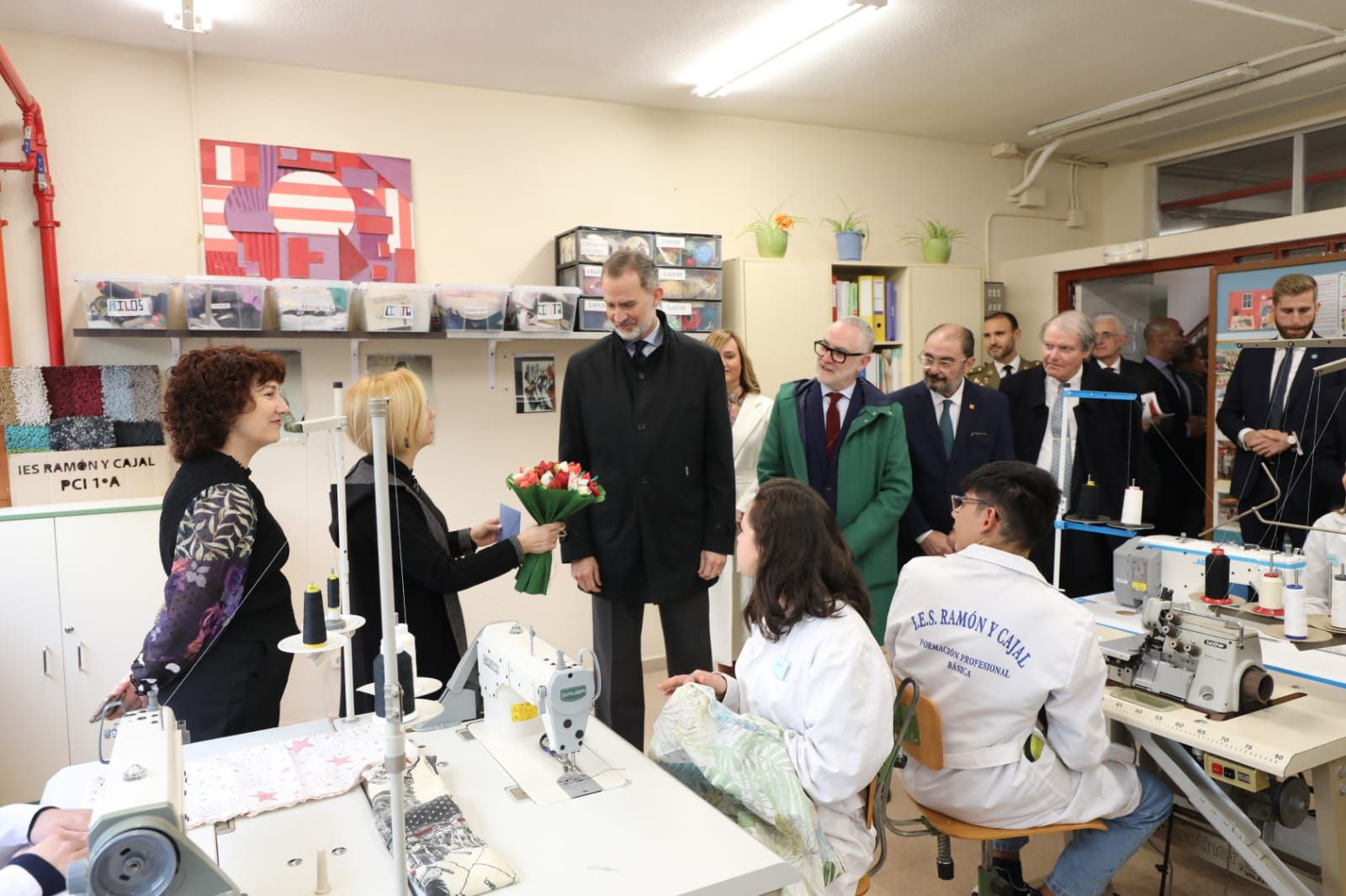 El Rey Felipe VI visita el IES Ramón y Cajal de Zaragoza