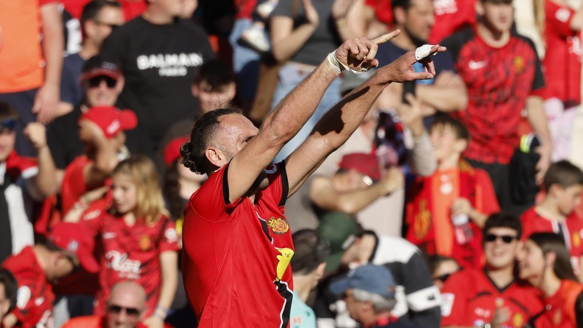 Muriqi celebra el 2-1 ante el Real Madrid.