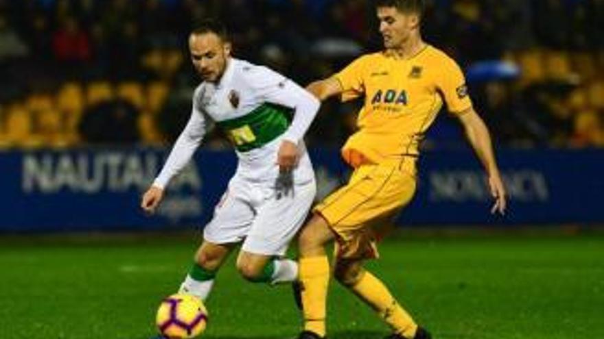 Iván Sánchez, durante el encuentro frente al Alcorcón de la temporada pasada