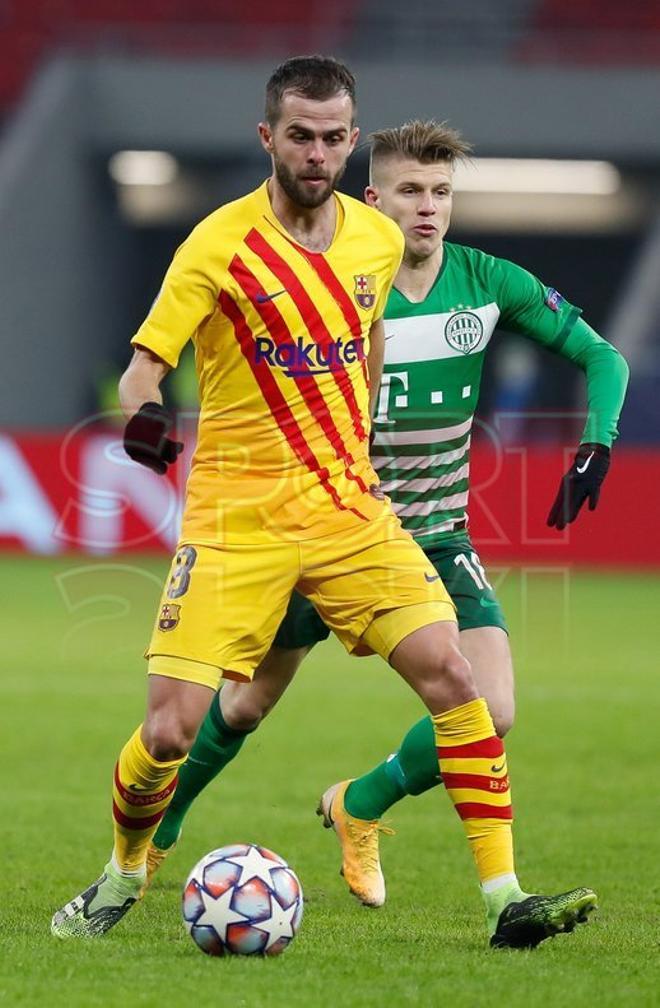 Imágenes del partido del FC barcelona ante el Ferencvaros, de Liga de Campeones que se disputa en el Puskás Aréna.