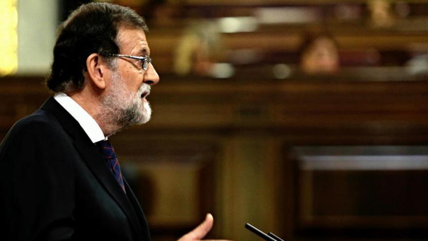 Mariano Rajoy durant la seva compareixença.