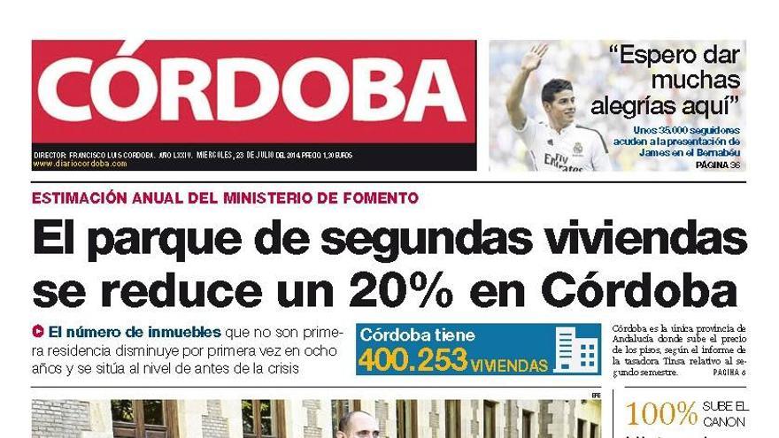 La portada de Diario CÓRDOBA