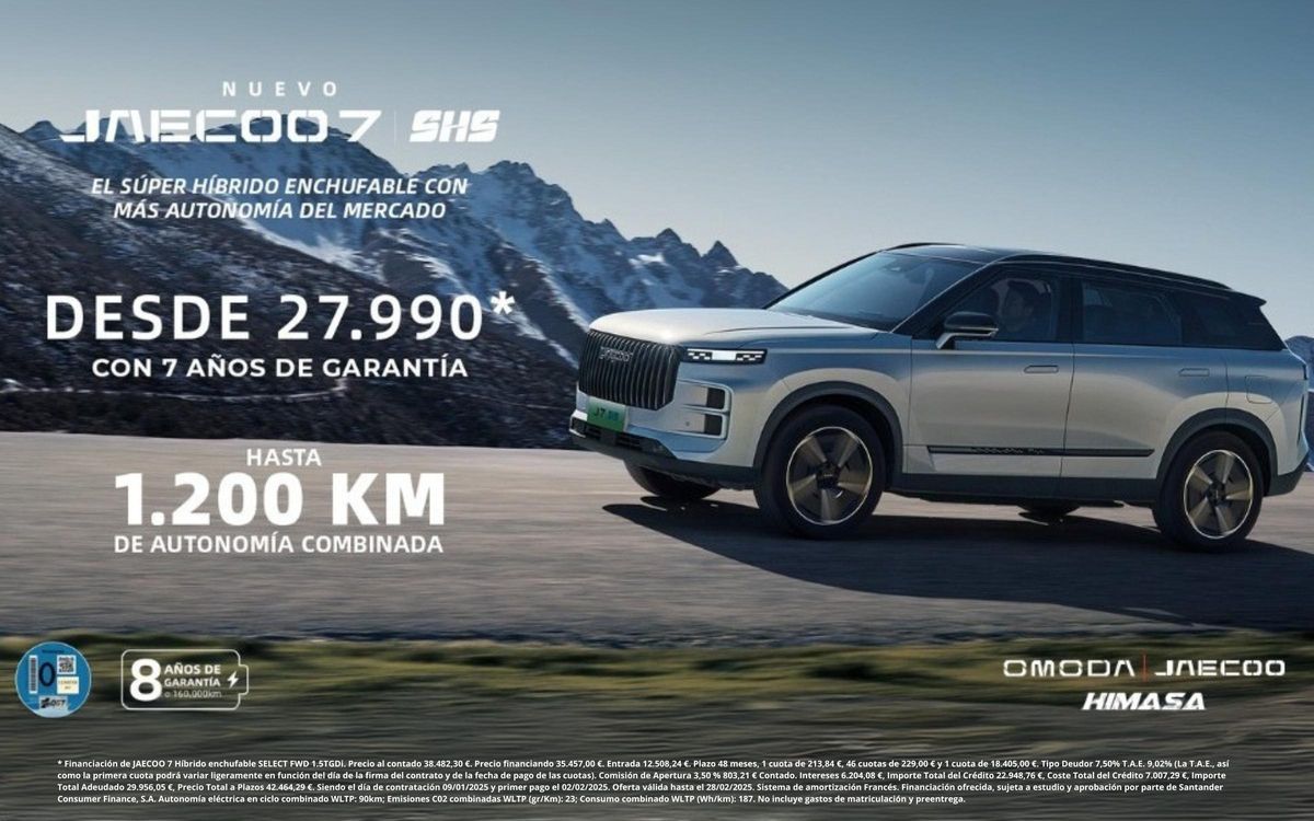El precio de partida del Jaecoo 7 SHS es de 27.990€.