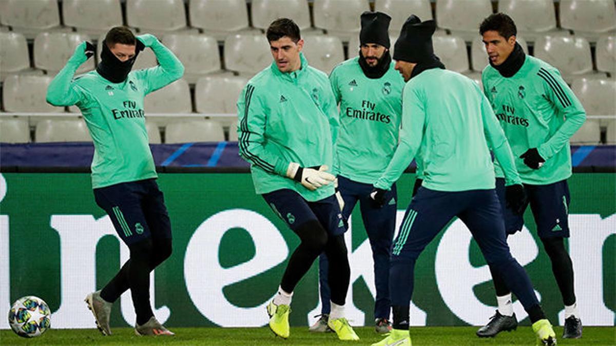 Último entrenamiento del Madrid antes de medirse al Brujas