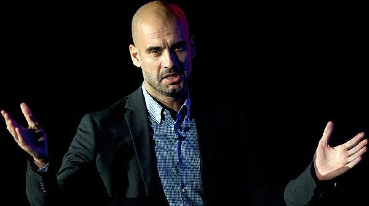 Pep Guardiola, durant la seva conferència davant un grup d’estudiants a Mèxic. YOUTUBE / MEDIO TIEMPO TV