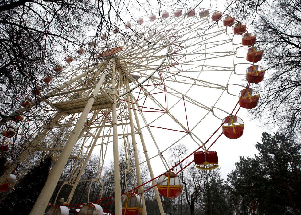 A Ferris wheel is seen at Gorky park in Minsk