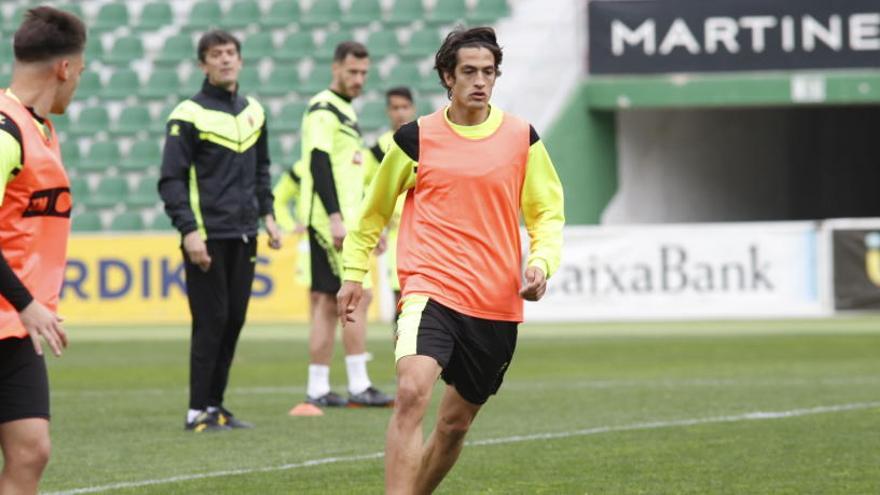 Provencio, esta mañana, en el entrenamiento del Elche en el Martínez Valero