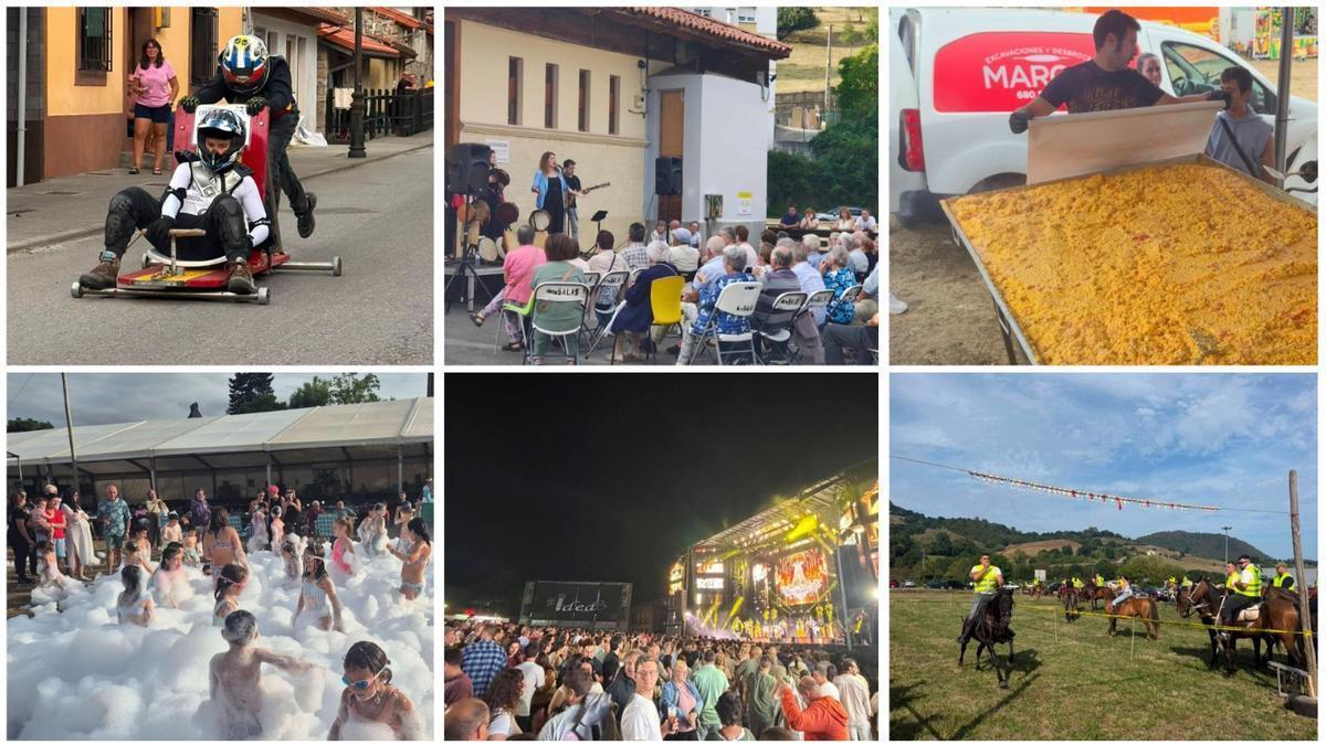 Mosaico con algunos de los instantes de las Fiestas del Bollo.