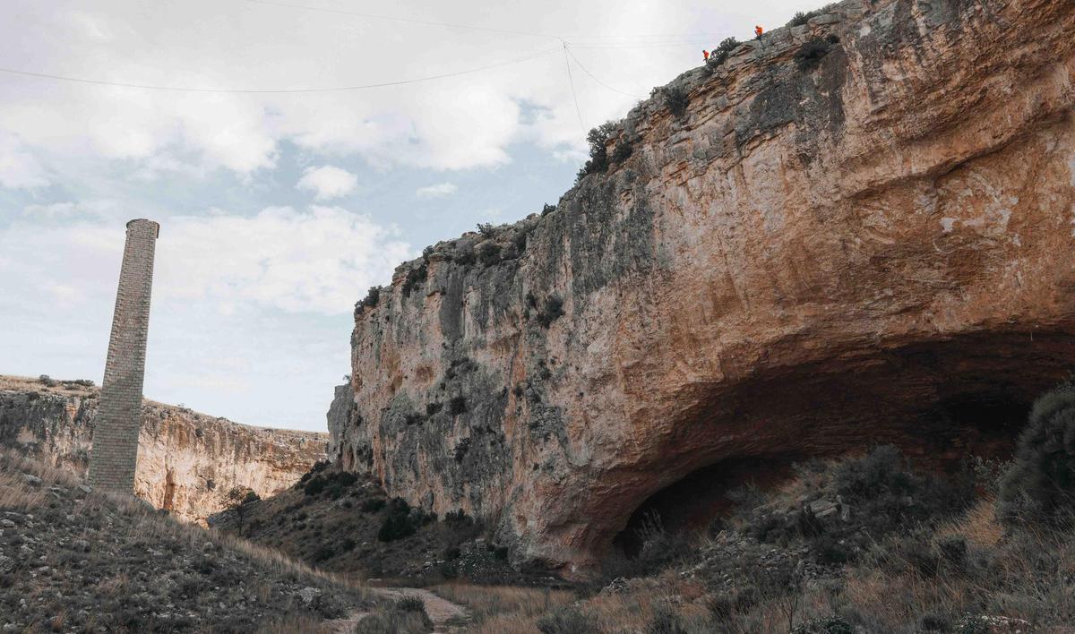 Paraje de la Foz de Zafrané donde se practicar 'rope jump' en Aragón.