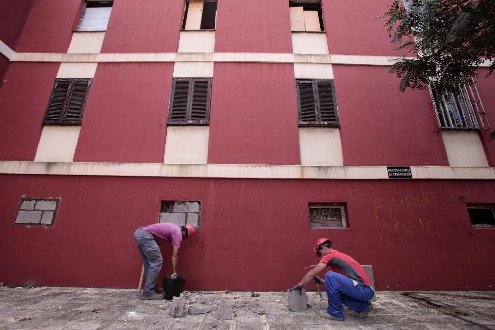 Inicio de las obras de tapiado de Las Chumberas.