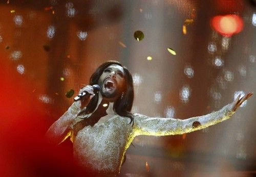Conchita Wurst representing Austria performs after winning grand final of the 59th Eurovision Song Contest in Copenhagen