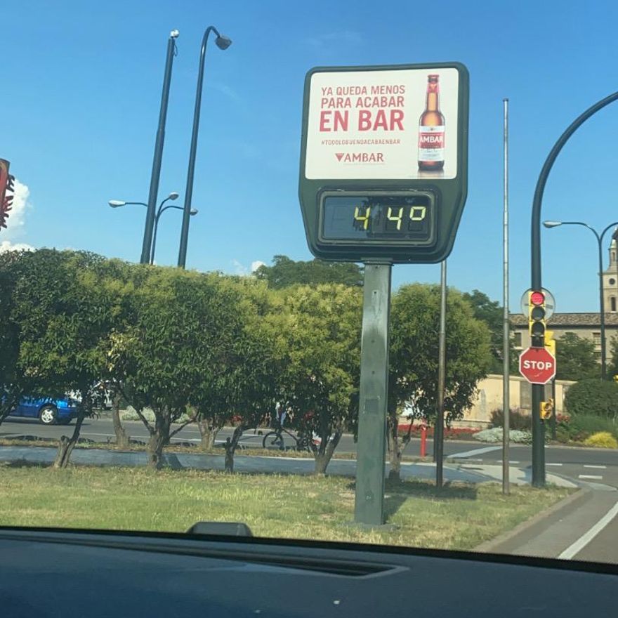 Un termometro en Zaragoza.